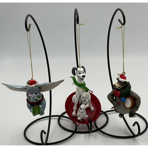 Disney Christmas Magic Ornaments W/Box Baloo Dumbo Dalmatians Set/3 - Picture 1 of 16